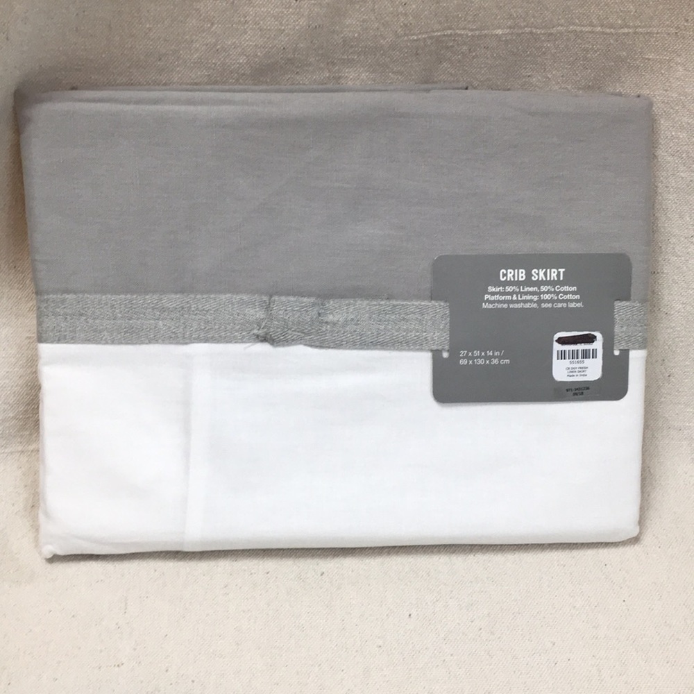 Crate & Barrel Linen Crib skirt crate & Kids